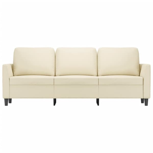 3-sitssoffa gräddvit 180 cm konstläder