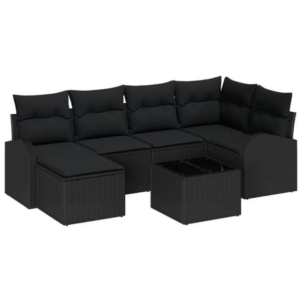 Trädgårdsoffset 7 pcs Svart konstrotting