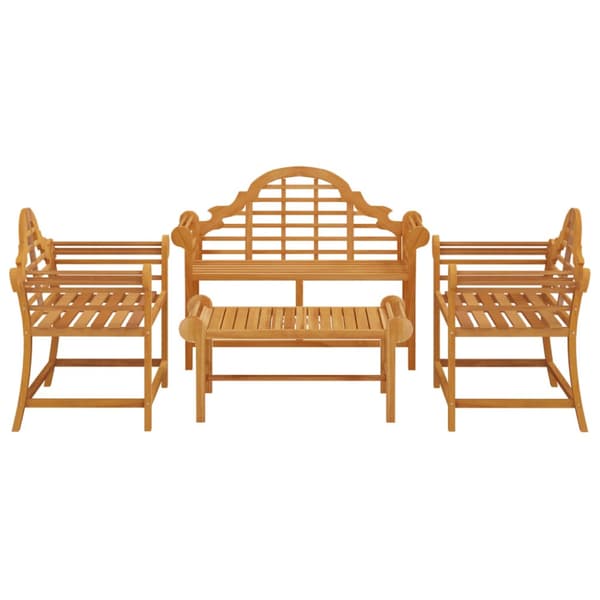 Loungegrupp 4 delar massiv teak