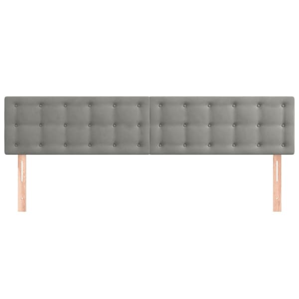 Sänggavlar ljusgrå 200x5x78/88 cm sammet