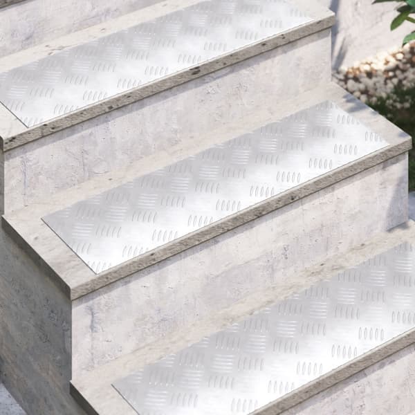 Trappsteg Rektangulär 2 pcs Silver 70 x 20 cm Aluminium