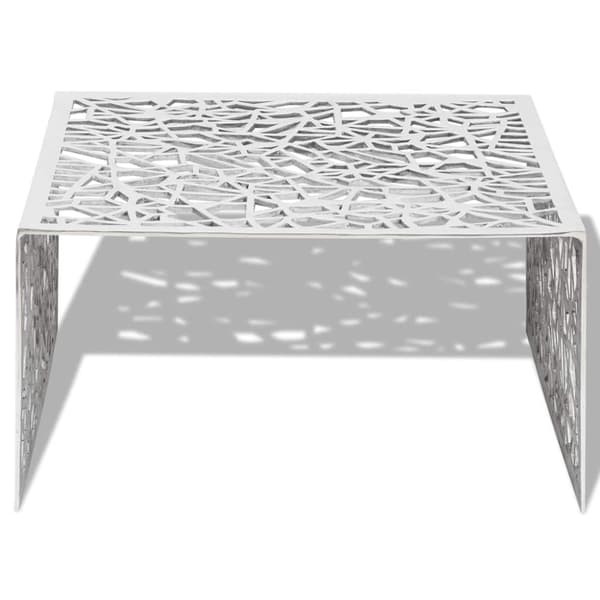 Soffbord geometrisk design aluminium silver
