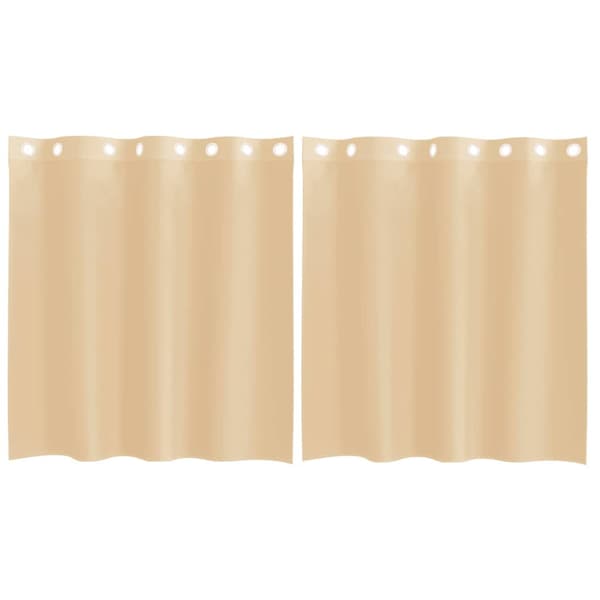 Voile gardiner med genomföringar 2 st sand