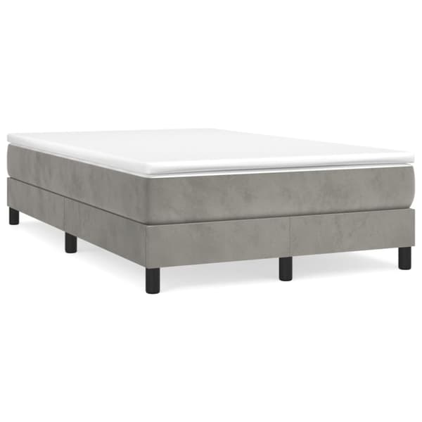 Boxspring-sängram ljusgrå 120x200 cm sammet