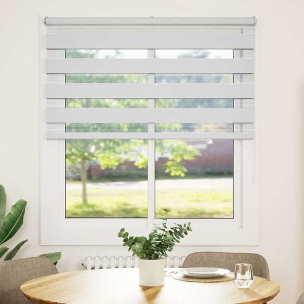 Rullgardin zebra vit 125x150 cm tyg bredd 120,9 cm polyester