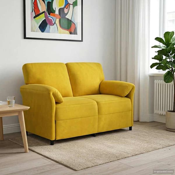 2-sits soffa Gul 138 x 83 x 95 cm Sammet
