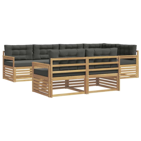 Utomhussoffset med kudde 7 pcs Vit och antracit Polyester