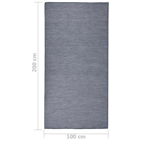 Utomhusmatta plattvävd 100x200 cm blå
