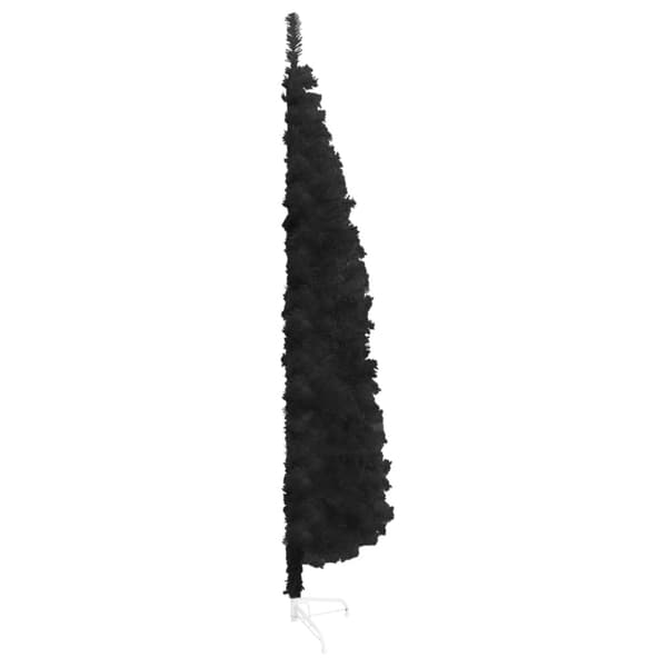 Smal halv plastgran med stativ svart 150 cm