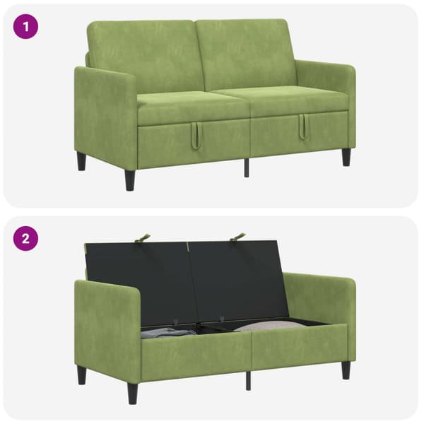 Soffa med förvaring Ljusgrön 152 x 78 x 87 cm Polyester