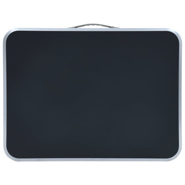 Hopfällbart campingbord grå aluminium 60x45 cm