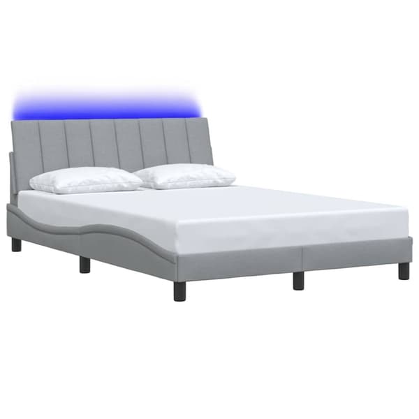 Bed Frame without Mattress "Hanko" Light Grey 140x200cm Fabric