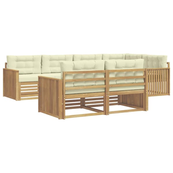 Utomhussoffset 7 pcs Vit och grädde 327 x 168,5 x 73 cm