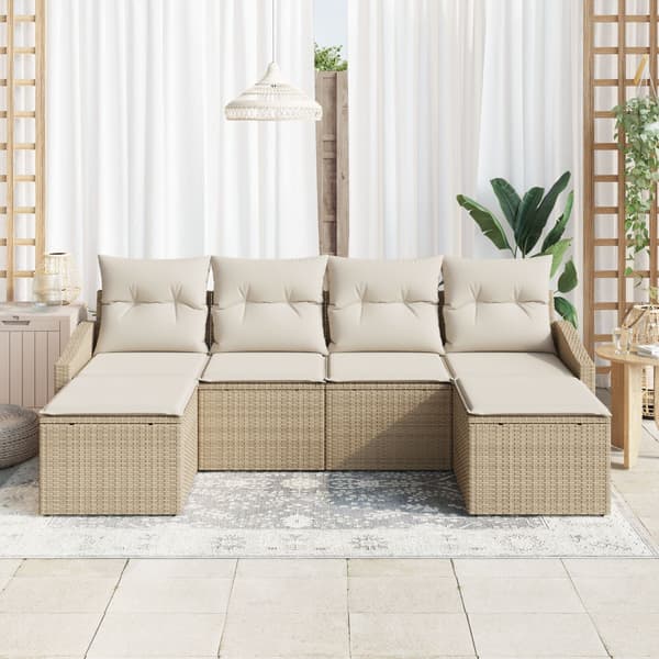 Soffset 6 st Beige konstrotting