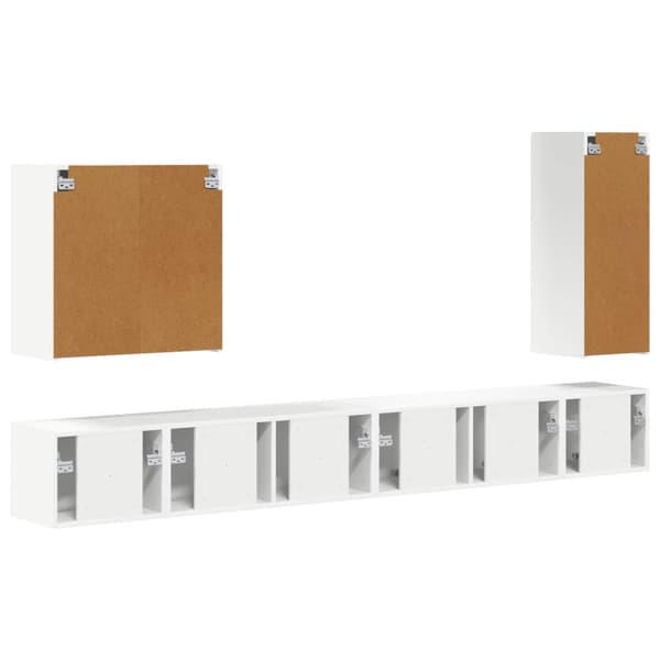 TV väggskåp set Väggmonterad 6 pcs Vit