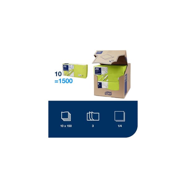 Servett TORK Lunch 3-lags lime 150/fp
