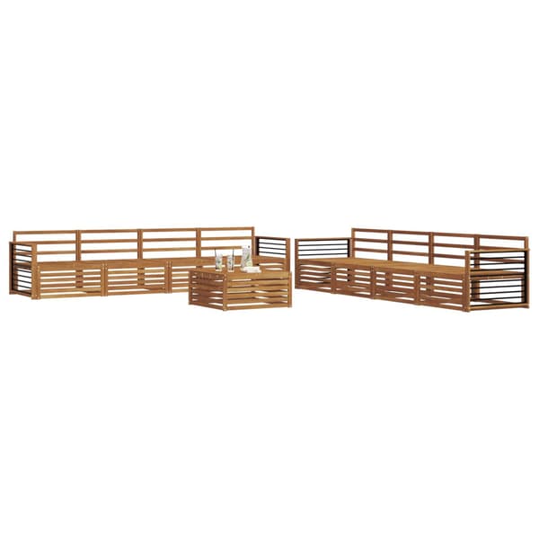 Utomhussoffset 9 pcs Naturfärg