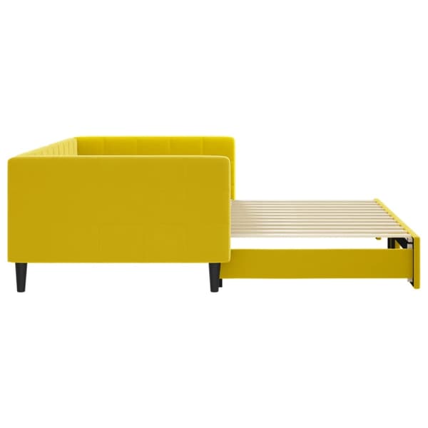Dagbädd utdragbar gul 100x200 cm sammet