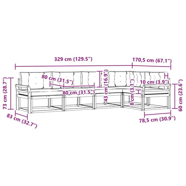Utomhussoffset med kudde 4 pcs Vit och antracit Polyester
