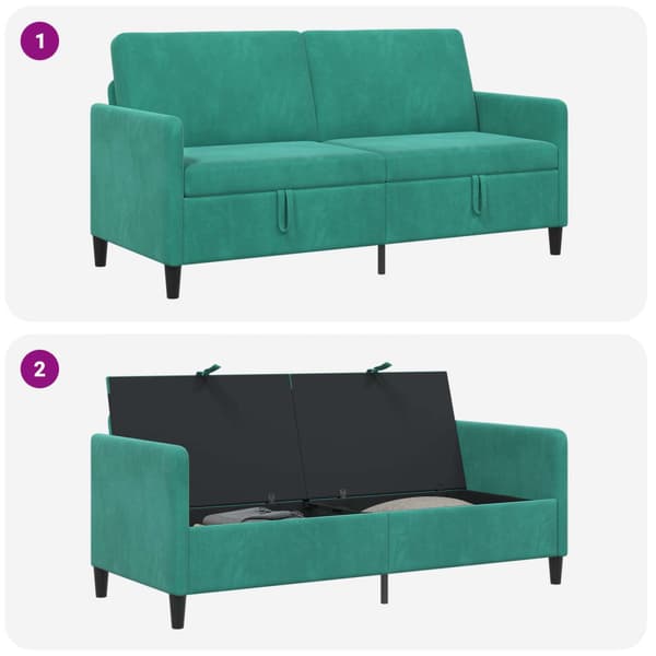 Soffa med förvaring Turkos 172 x 78 x 87 cm Polyester