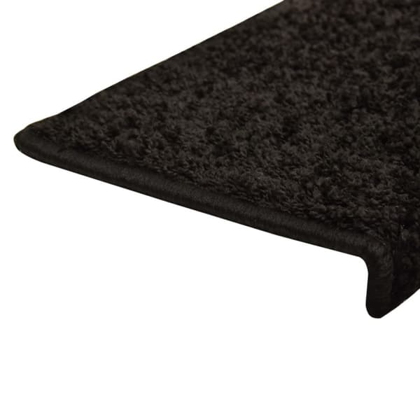 Trappmattor 15 st 65x21x4 cm svarta rektangulära kanter