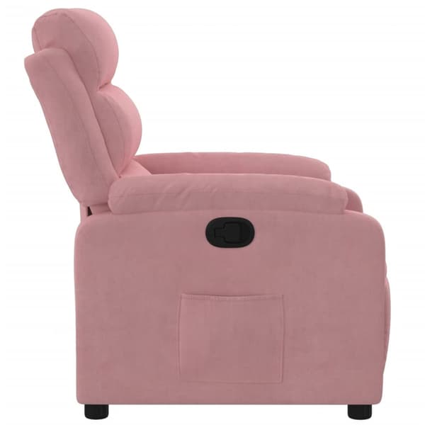 Reclinerfåtölj rosa sammet