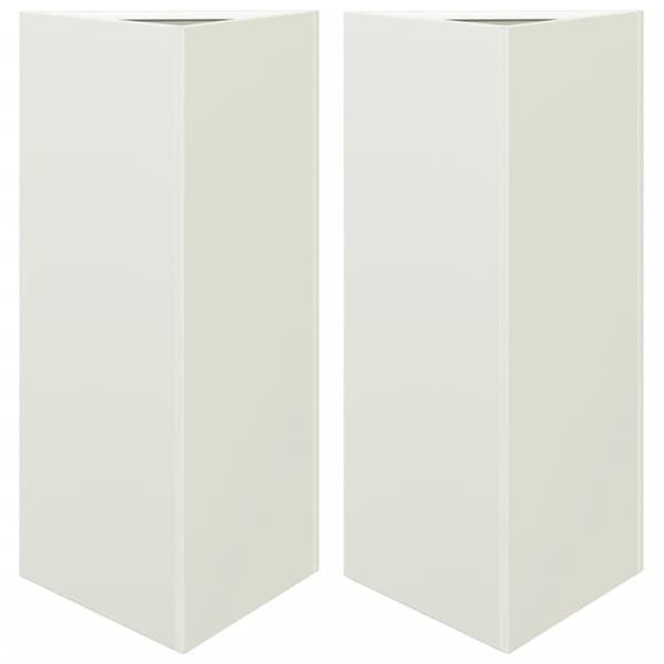Odlingslådor 2 st vit triangulär 40x34,5x75 cm stål