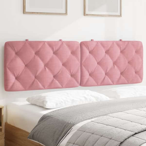 Headboard Cushion Pink 160 cm Velvet