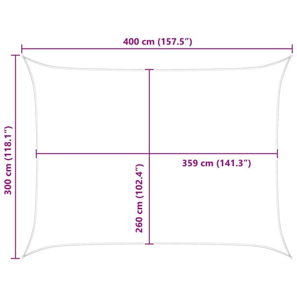 Solskugge segel Gul och Vit 4 × 3 m 100% polyester oxford