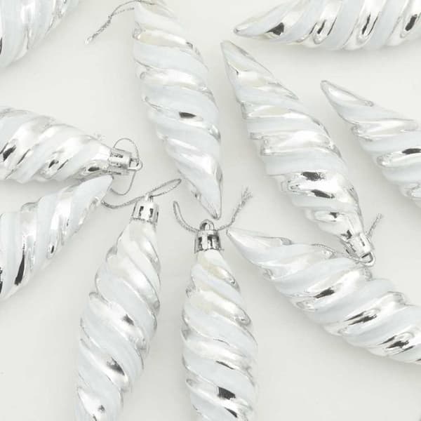 Jul Spiralformad Kula 40 pcs Silver Plast