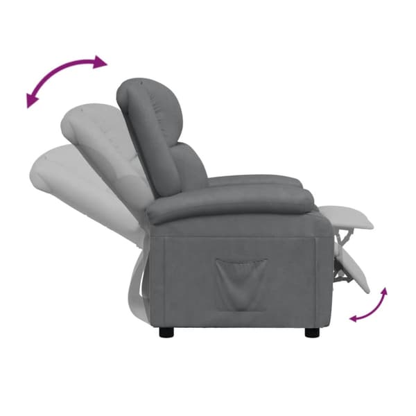 Reclinerfåtölj grå konstläder