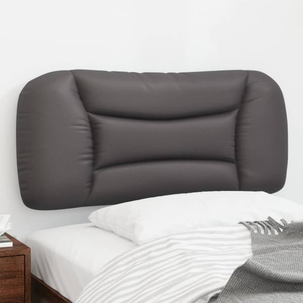 Headboard Cushion "Hvar" Grey 90 cm Faux Leather
