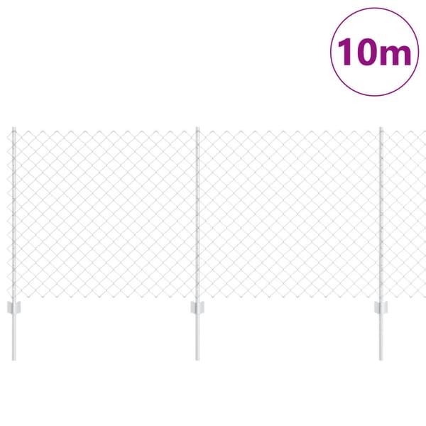 Stängsel med stolpe Silver 1 x 10 m Stål