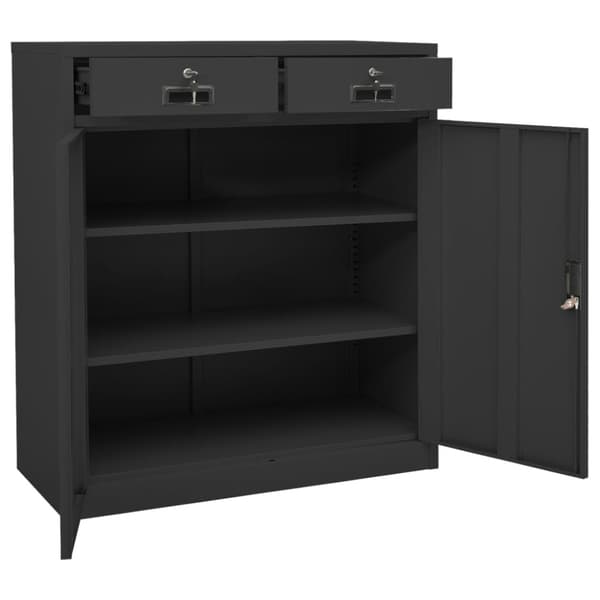 Dokumentskåp antracit 90x40x102 cm stål