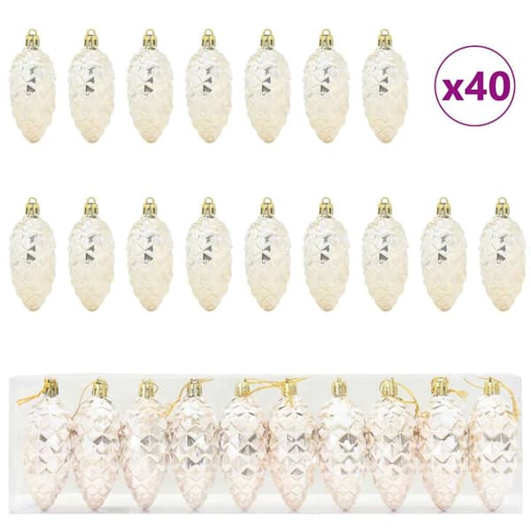 Julgran Kottboll 40 pcs champagne Plast