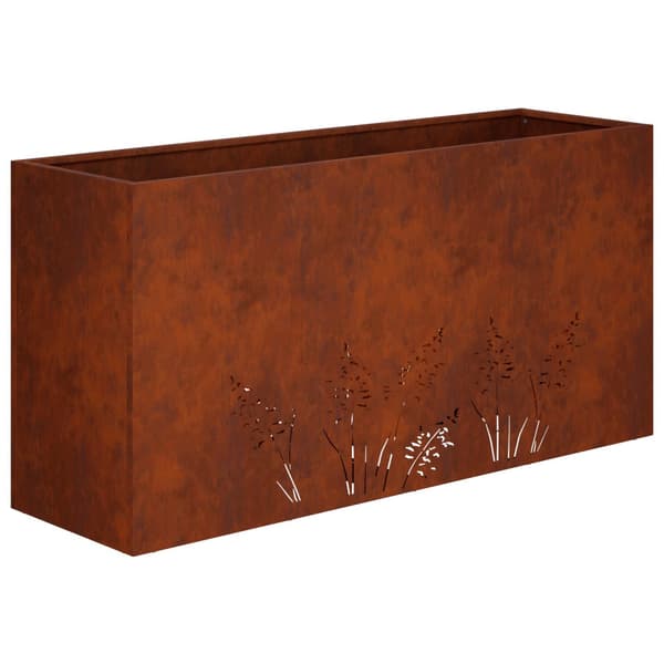 Trädgårdsplanterare 2 st Rostig 100 x 30 x 49 cm