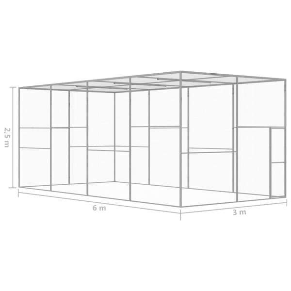 Kattbur 6x3x2,5 m galvaniserat stål
