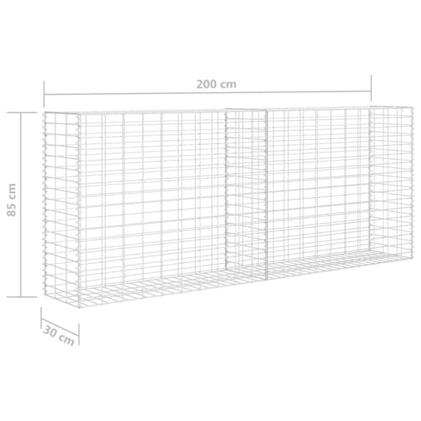 Gabion galvaniserat stål 85x30x200 cm