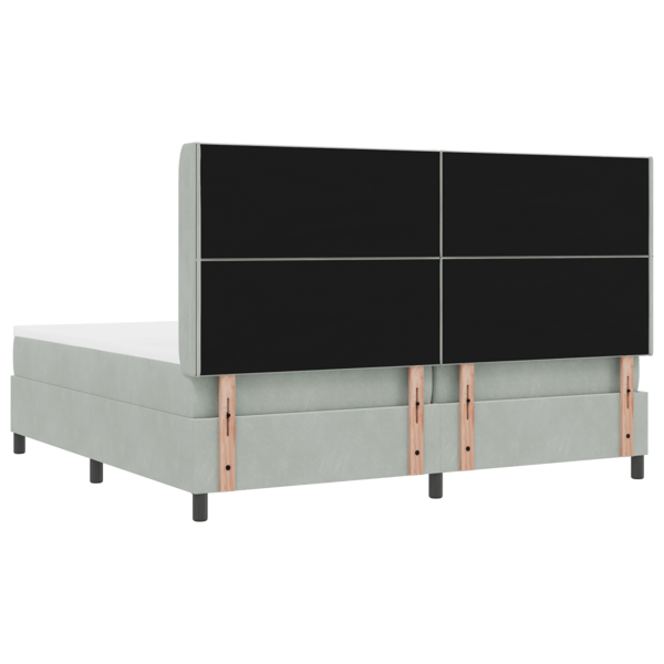 Bäddfjäder med LED-ljusslingor Ljusgrå 200 x 200 cm Sammet