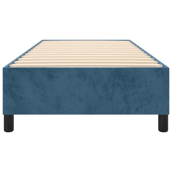 Boxspring-sängram mörkblå 90x190 cm sammet