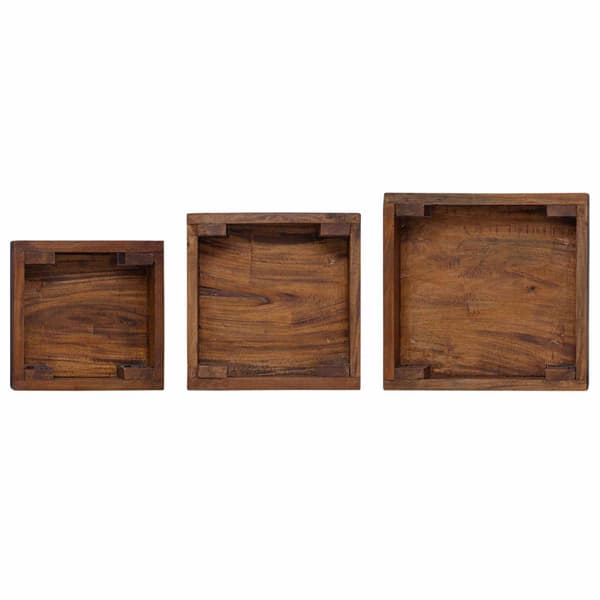 Växtställ 3 pcs Brun Mahognyträ