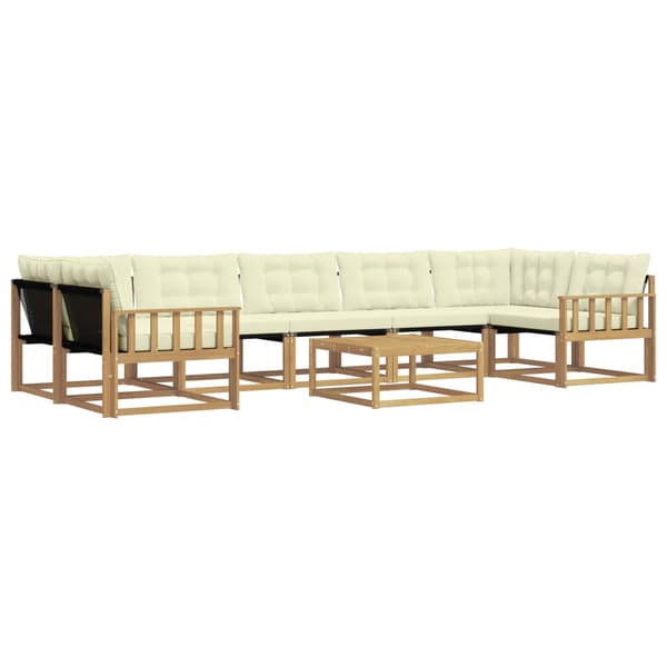 Utomhussoffset 8 pcs Vit och grädde 79 x 79 x 37 cm