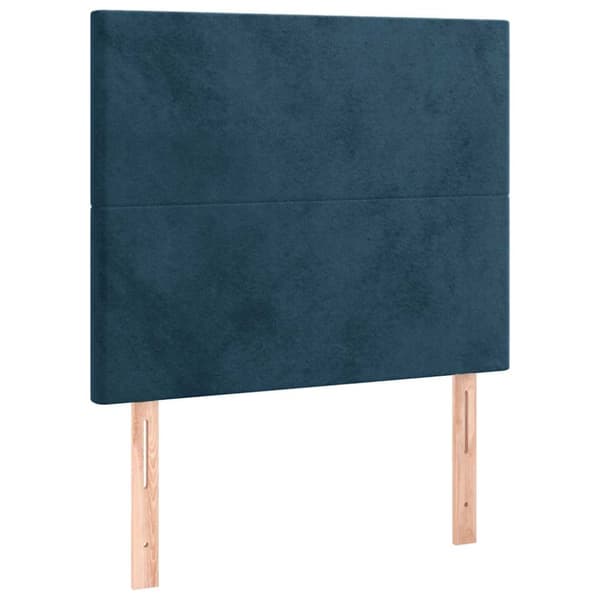 Ramsäng med madrass mörkblå 100x200 cm sammet