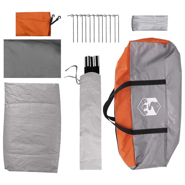 Campingtält Grå och orange 6 personer Polyester och Stål