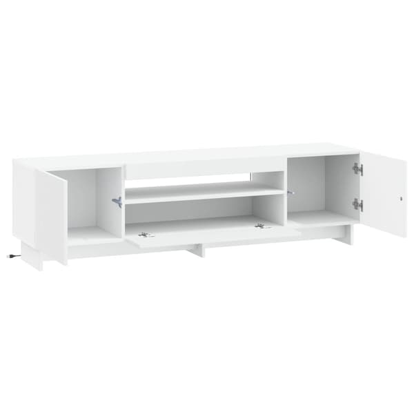 LED TV-skåp Vit Konstruerat trä