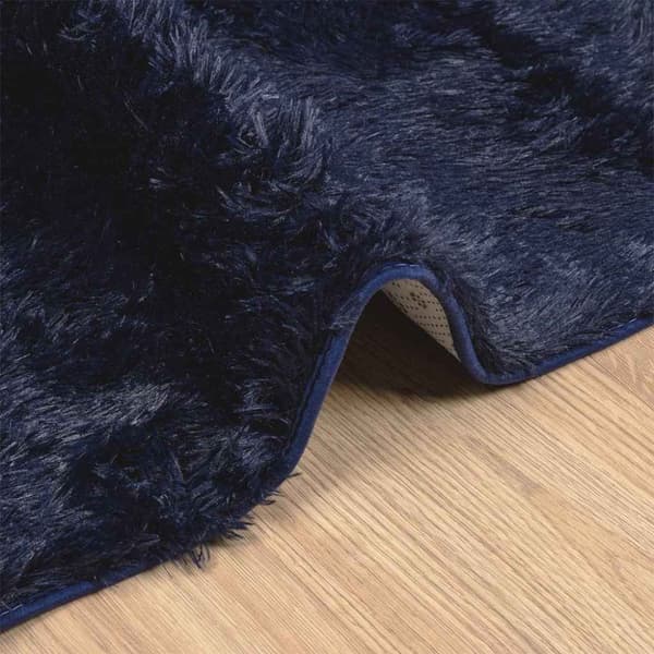 Ryamatta med lång lugg NAVARRA marinblå 130x200 cm polyester