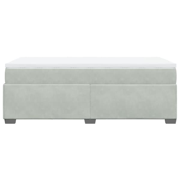 Ramsäng med madrass ljusgrå 80x200 cm sammet