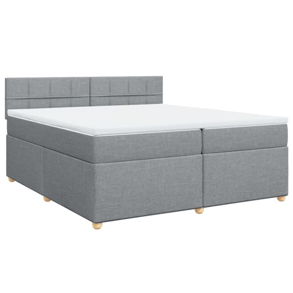 Ramsäng med madrass ljusgrå 200x200 cm tyg