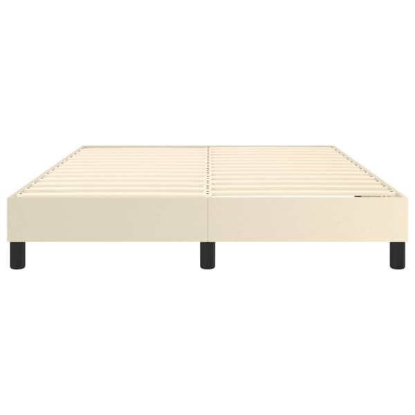 Boxspring-sängram gräddvit 140x200 cm konstläder