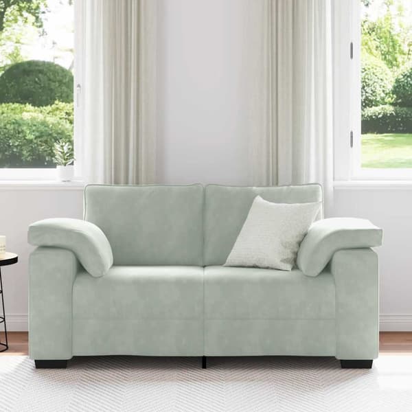 Loveseat soffa ljusgrå 160x77x82 cm sammet